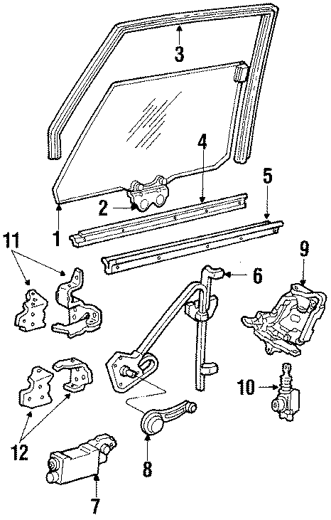 Diagram REAR DOOR. GLASS & HARDWARE. for your 2015 Chevrolet Spark  LS Hatchback 