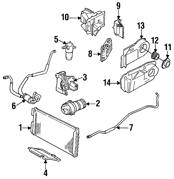 Diagram AIR CONDITIONER & HEATER. COMPRESSOR & LINES. CONDENSER. for your 2024 Chevrolet Camaro 3.6L V6 A/T LT Coupe 