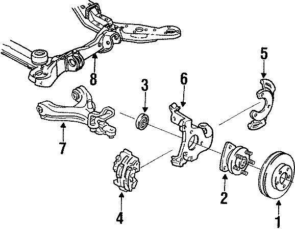 Diagram FRONT SUSPENSION. BRAKE COMPONENTS. SUSPENSION COMPONENTS. for your 2004 GMC Sierra 2500 HD 6.0L Vortec V8 CNG A/T 4WD Base Crew Cab Pickup 