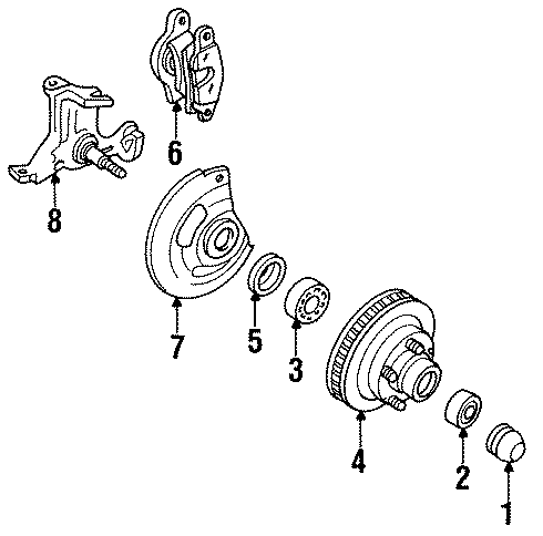 Diagram FRONT SUSPENSION. BRAKE COMPONENTS. for your 2002 GMC Sierra 2500 HD 6.0L Vortec V8 M/T RWD SL Standard Cab Pickup Fleetside 