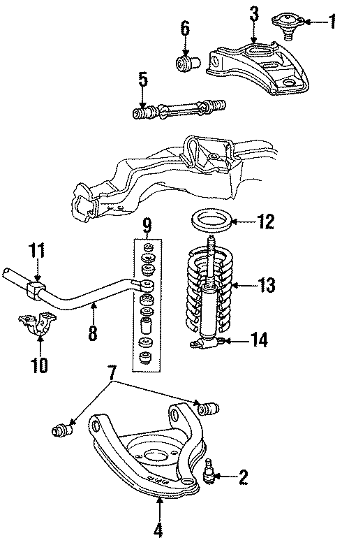 Diagram FRONT SUSPENSION. SUSPENSION COMPONENTS. for your 2011 GMC Sierra 2500 HD  SLT Extended Cab Pickup 