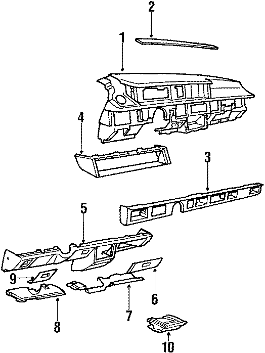 Diagram INSTRUMENT PANEL. for your Oldsmobile Delta 88  