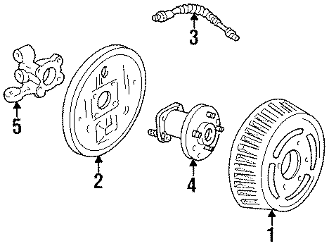 Diagram REAR SUSPENSION. BRAKE COMPONENTS. for your 2019 GMC Sierra 2500 HD 6.6L Duramax V8 DIESEL A/T RWD Base Extended Cab Pickup Fleetside 