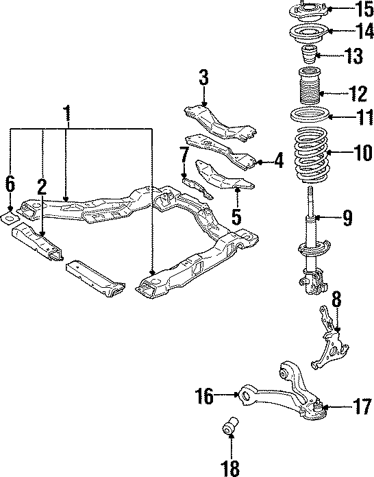 Diagram FRONT SUSPENSION. SUSPENSION COMPONENTS. for your 2018 GMC Sierra 2500 HD 6.6L Duramax V8 DIESEL A/T RWD SLT Extended Cab Pickup Fleetside 