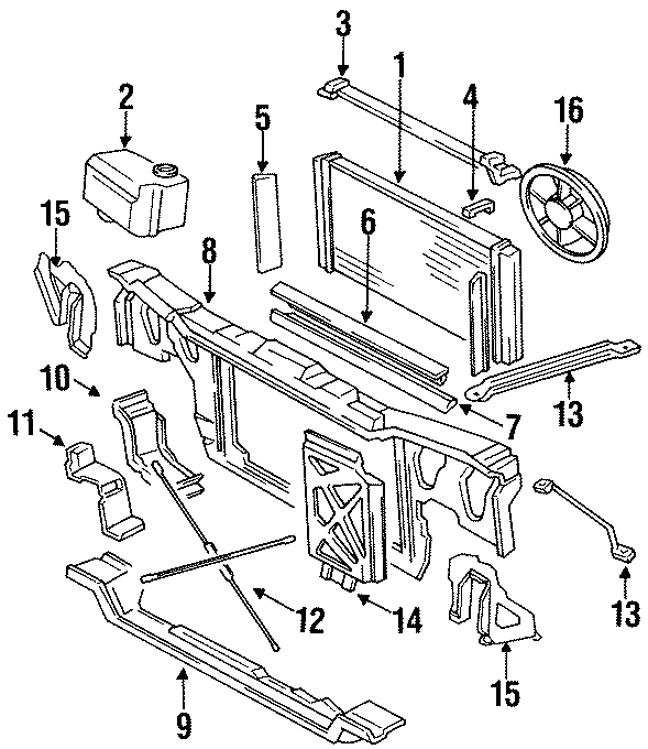 Diagram COOLING FAN. RADIATOR & COMPONENTS. for your 2011 Chevrolet Suburban 2500   