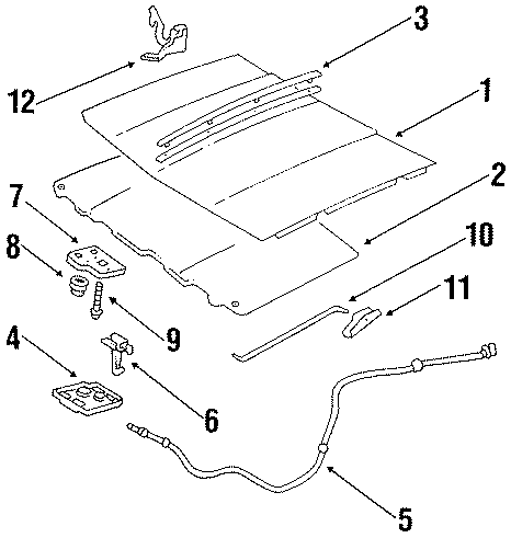 Diagram HOOD & COMPONENTS. for your 2021 GMC Sierra 2500 HD 6.6L V8 A/T RWD SLE Standard Cab Pickup Fleetside 