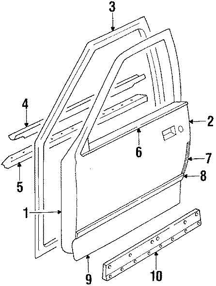 6FRONT DOOR. DOOR & COMPONENTS. EXTERIOR TRIM.https://images.simplepart.com/images/parts/motor/fullsize/DC1121.png