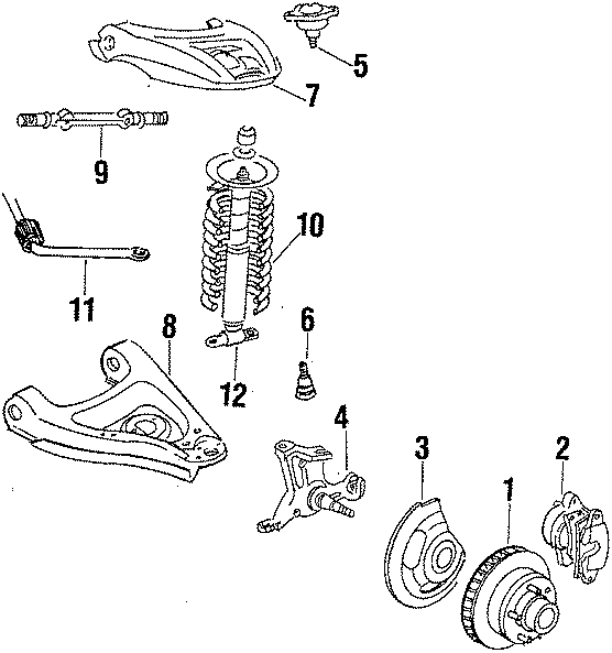 Diagram WHEELS & FRONT SUSPENSION. for your 2021 Chevrolet Camaro  LT1 Coupe 