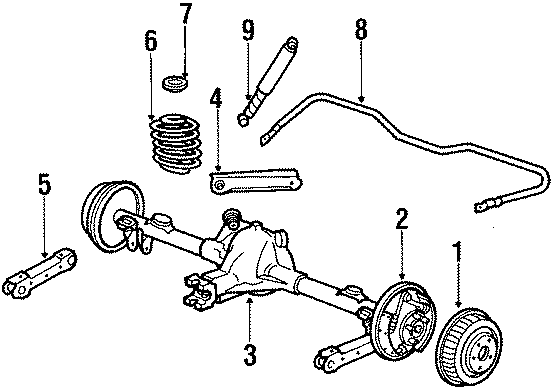 Diagram REAR SUSPENSION. for your 2002 GMC Sierra 2500 HD 6.0L Vortec V8 M/T RWD SL Standard Cab Pickup Fleetside 