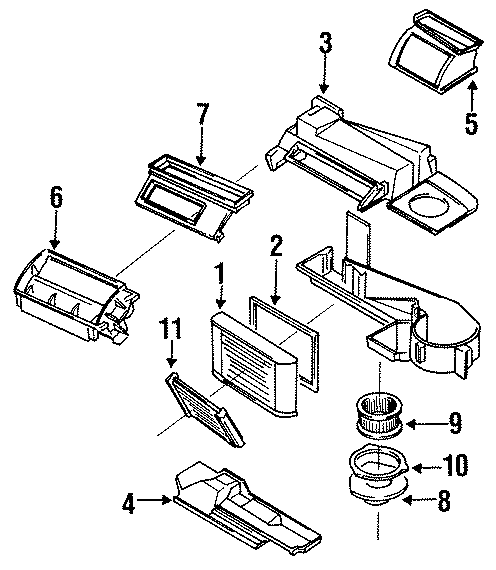 Diagram AIR CONDITIONER & HEATER. EVAPORATOR & HEATER COMPONENTS. for your 2005 Chevrolet Express 1500   