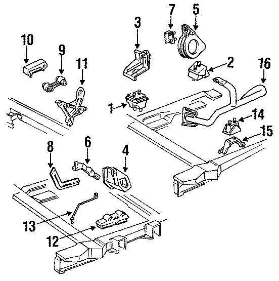 Diagram ENGINE / TRANSAXLE. ENGINE & TRANS MOUNTING. for your 2013 Chevrolet Avalanche Black Diamond LS Crew Cab Pickup Fleetside  