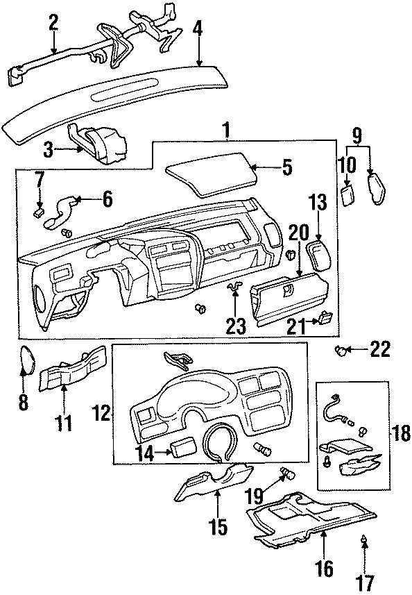 Diagram INSTRUMENT PANEL. for your 2014 Buick Enclave    