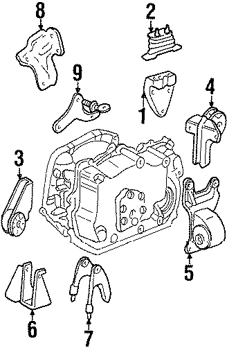 Diagram ENGINE / TRANSAXLE. ENGINE MOUNTING. for your 2011 GMC Sierra 2500 HD 6.0L Vortec V8 FLEX A/T 4WD SLT Crew Cab Pickup 