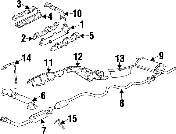 Diagram EXHAUST SYSTEM. for your 2024 Chevrolet Camaro  LT1 Convertible 