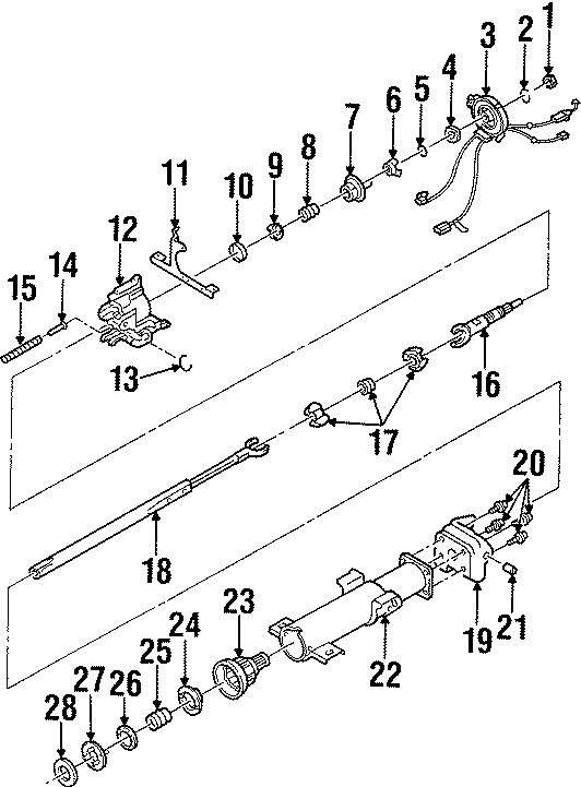 Diagram STEERING COLUMN. HOUSING & COMPONENTS. for your 2005 Chevrolet Blazer Xtreme Sport Utility  