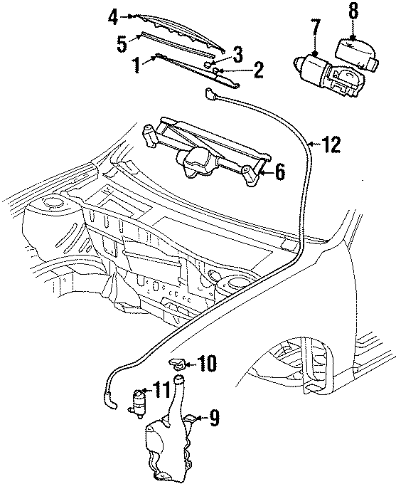 Diagram WINDSHIELD. WIPER & WASHER COMPONENTS. for your 2007 GMC Sierra 1500 HD Classic SLE Crew Cab Pickup  