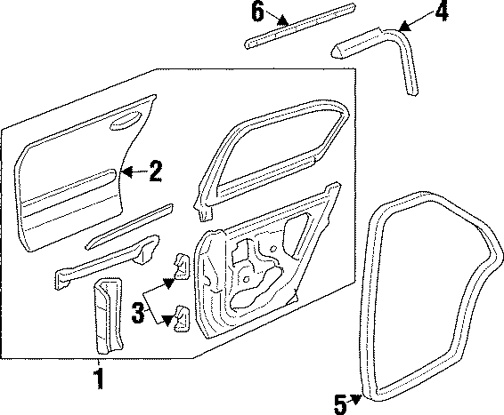 Diagram REAR DOOR. DOOR & COMPONENTS. for your 2020 Buick Enclave    