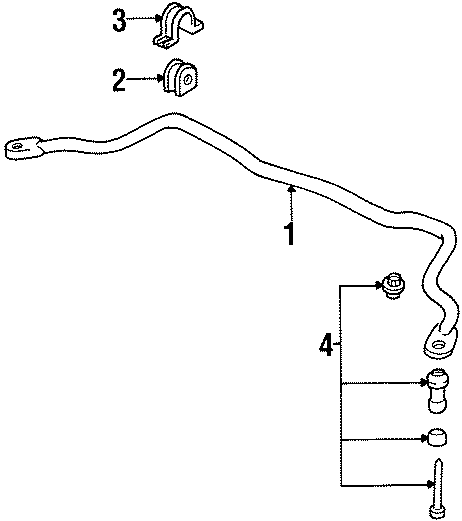 Diagram FRONT SUSPENSION. STABILIZER BAR & COMPONENTS. for your 2002 GMC Sierra 2500 HD 8.1L Vortec V8 M/T RWD SL Standard Cab Pickup Fleetside 