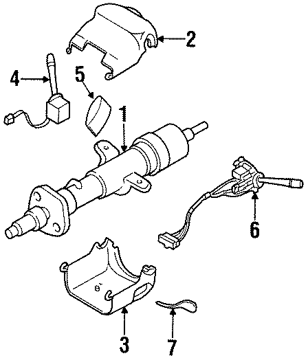 Diagram SHROUD. STEERING COLUMN ASSEMBLY. SWITCHES & LEVERS. for your 2023 Chevrolet Corvette   