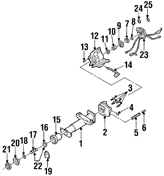 Diagram STEERING COLUMN. HOUSING & COMPONENTS. for your 2005 Chevrolet Blazer Xtreme Sport Utility  