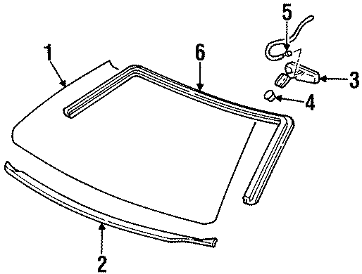 Diagram WINDSHIELD. GLASS. REVEAL MOLDINGS. for your Cadillac