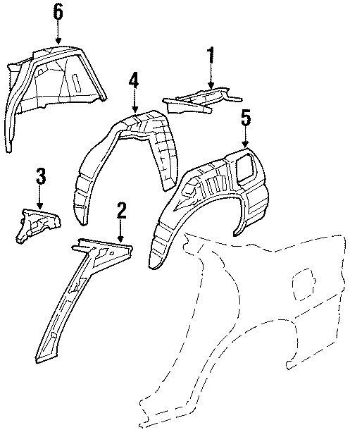 QUARTER PANEL. INNER STRUCTURE. Diagram