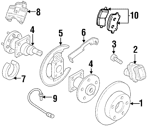 Diagram REAR SUSPENSION. BRAKE COMPONENTS. for your 2004 Chevrolet SSR    