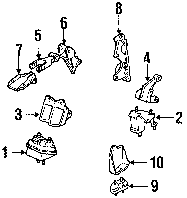 Diagram ENGINE / TRANSAXLE. ENGINE & TRANS MOUNTING. for your 2002 Chevrolet Camaro   