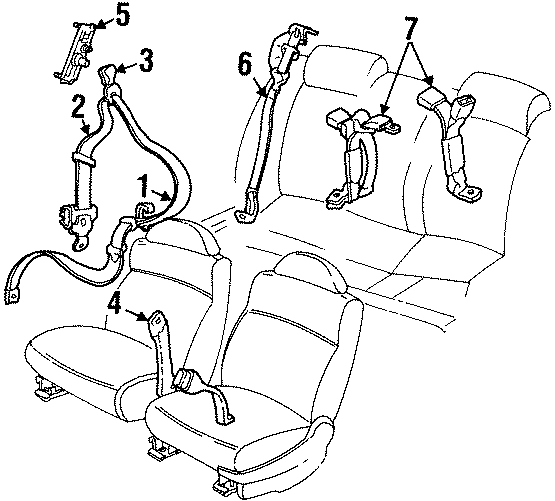 7RESTRAINT SYSTEMS. FRONT SEAT BELTS. REAR SEAT BELTS.https://images.simplepart.com/images/parts/motor/fullsize/DC98965.png