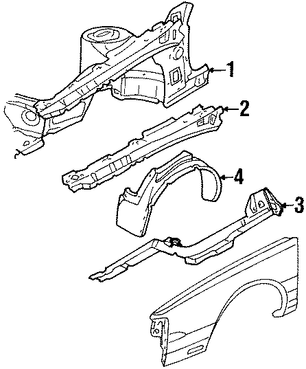 Diagram FENDER. STRUCTURAL COMPONENTS & RAILS. for your 2016 Chevrolet Camaro 6.2L V8 M/T SS Coupe 