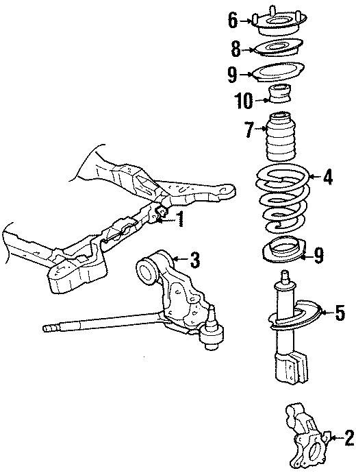 Diagram FRONT SUSPENSION. SUSPENSION COMPONENTS. for your 2015 GMC Sierra 2500 HD 6.6L Duramax V8 DIESEL A/T RWD SLE Standard Cab Pickup Fleetside 