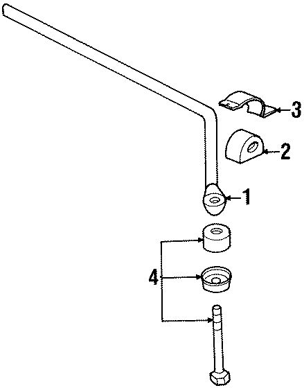 Diagram FRONT SUSPENSION. STABILIZER BAR & COMPONENTS. for your 1987 Chevrolet Cavalier   