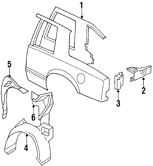 Oldsmobile Toronado Outer wheelhouse. Body, Inner, Left, Quarter ...