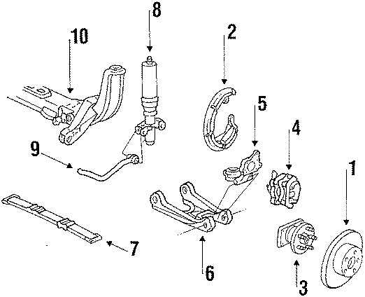 Diagram REAR SUSPENSION. BRAKE COMPONENTS. SUSPENSION COMPONENTS. for your 2019 GMC Sierra 2500 HD 6.0L Vortec V8 FLEX A/T 4WD SLT Extended Cab Pickup Fleetside 