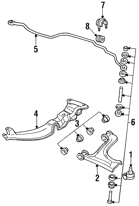 Diagram FRONT SUSPENSION. STABILIZER BAR & COMPONENTS. SUSPENSION COMPONENTS. for your 2017 GMC Sierra 2500 HD 6.6L Duramax V8 DIESEL A/T RWD SLE Crew Cab Pickup 