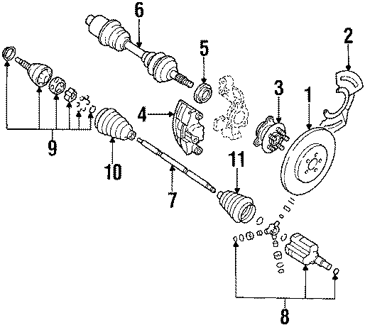 Diagram FRONT SUSPENSION. BRAKE COMPONENTS. for your 2004 GMC Sierra 2500 HD 8.1L Vortec V8 M/T 4WD SLE Standard Cab Pickup Fleetside 