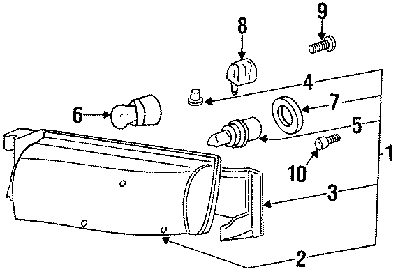 Diagram FRONT LAMPS. HEADLAMP COMPONENTS. for your 2005 Chevrolet Blazer   