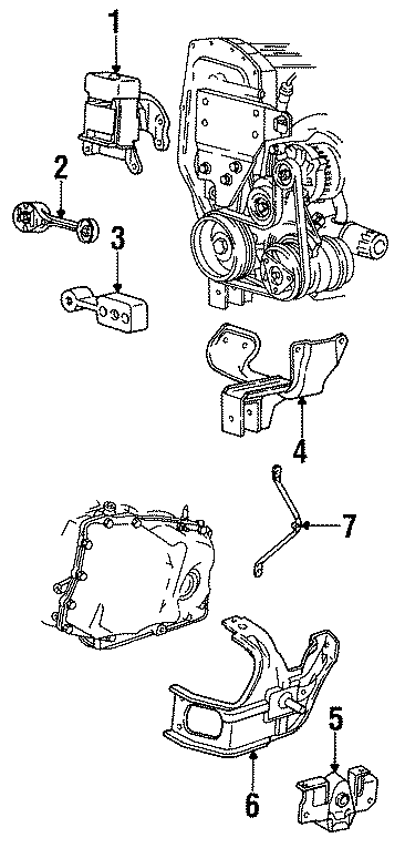 Diagram ENGINE / TRANSAXLE. ENGINE & TRANS MOUNTING. for your 2011 GMC Sierra 2500 HD 6.0L Vortec V8 FLEX A/T 4WD SLT Crew Cab Pickup 