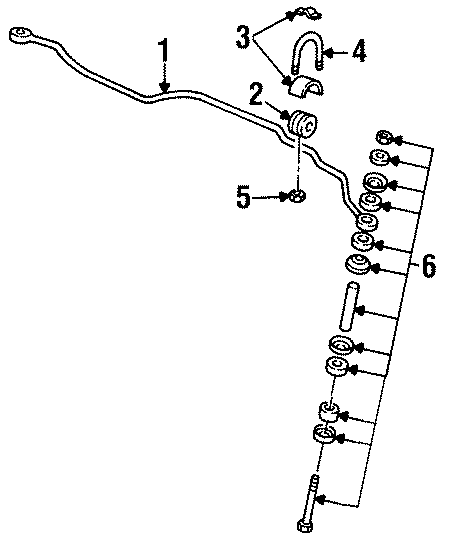 Diagram FRONT SUSPENSION. STABILIZER BAR & COMPONENTS. for your 2021 GMC Savana 2500   