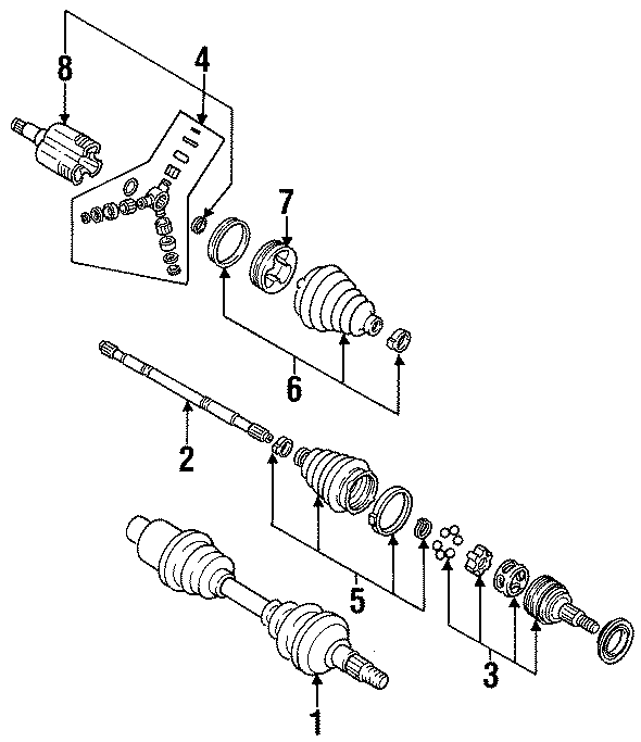 Diagram FRONT SUSPENSION. DRIVE AXLES. for your 2004 Chevrolet Blazer LS Sport Utility  