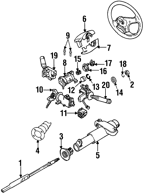 1STEERING COLUMN ASSEMBLY.https://images.simplepart.com/images/parts/motor/fullsize/DG92165.png