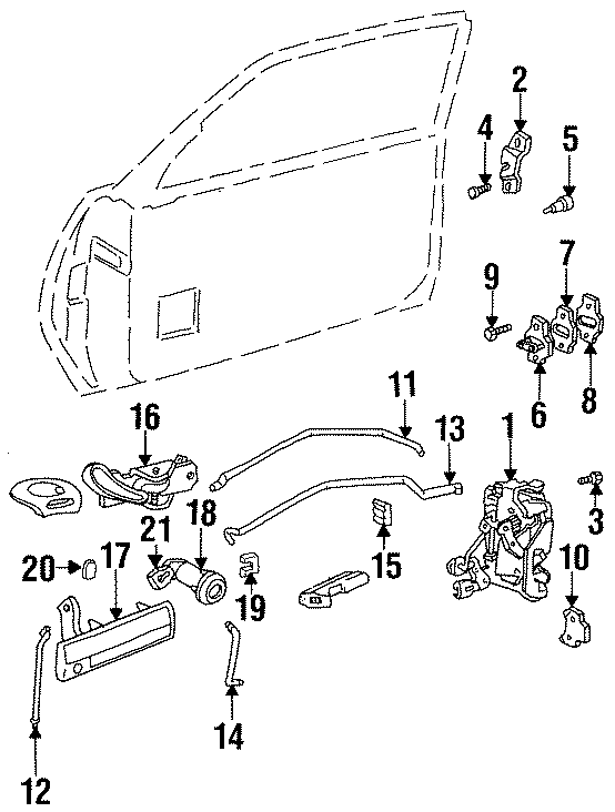 Diagram FRONT DOOR. LOCK & HARDWARE. for your Chevrolet Spark  