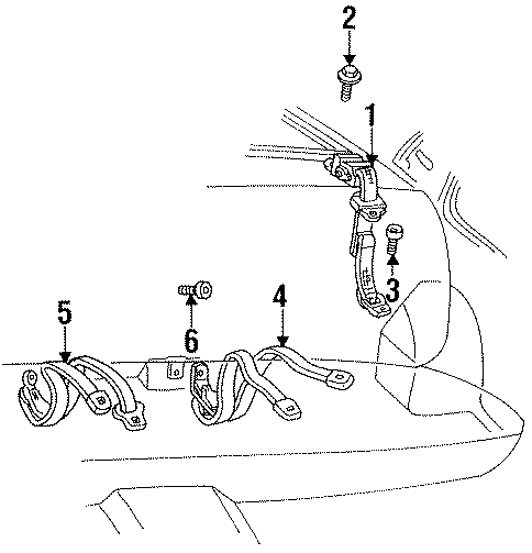 Diagram RESTRAINT SYSTEMS. REAR SEAT BELTS. for your 2000 Buick Century   