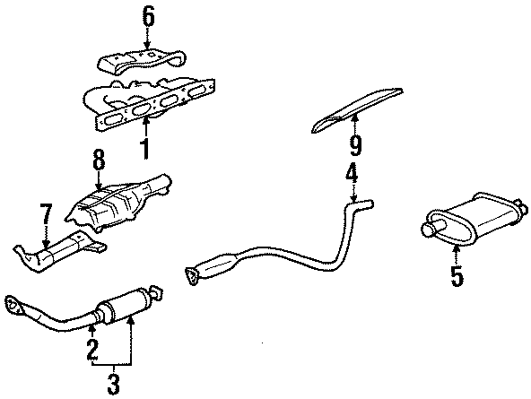 1EXHAUST SYSTEM. EXHAUST COMPONENTS.https://images.simplepart.com/images/parts/motor/fullsize/DG92575.png