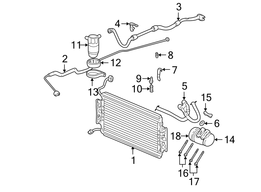 Diagram Air conditioner & heater. Compressor & lines. Condenser. for your 2022 Chevrolet Equinox 1.5L Ecotec A/T FWD LS Sport Utility 