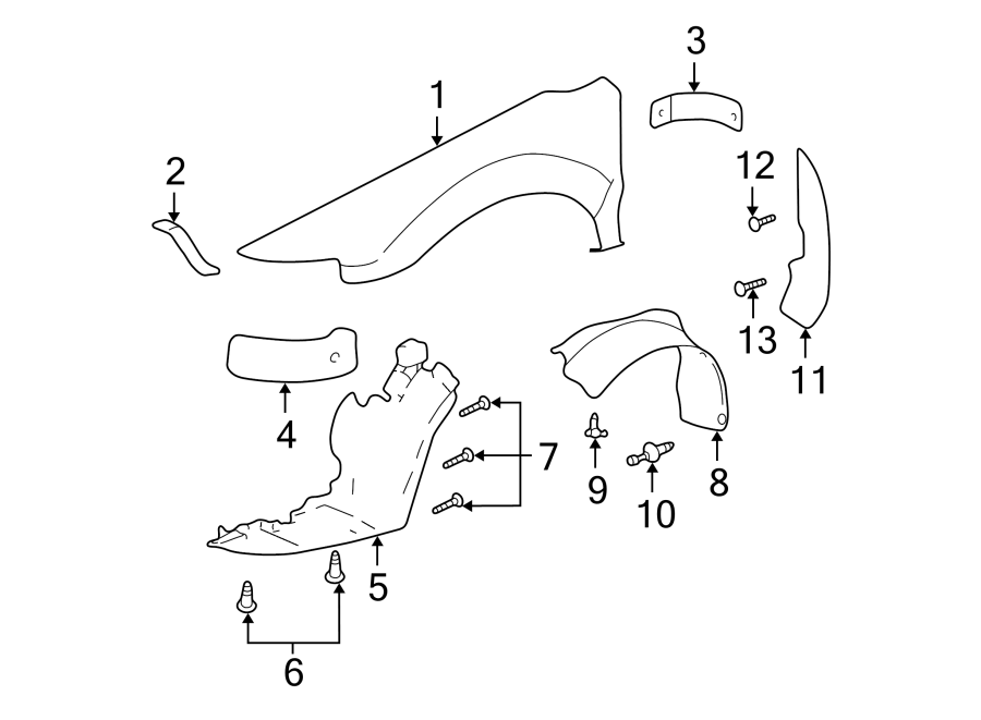 Diagram Fender & components. for your 2024 Buick Enclave    