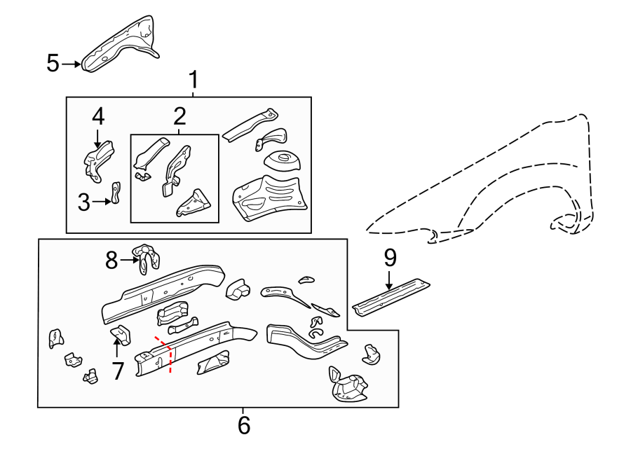 5FENDER. STRUCTURAL COMPONENTS & RAILS.https://images.simplepart.com/images/parts/motor/fullsize/DG99130.png