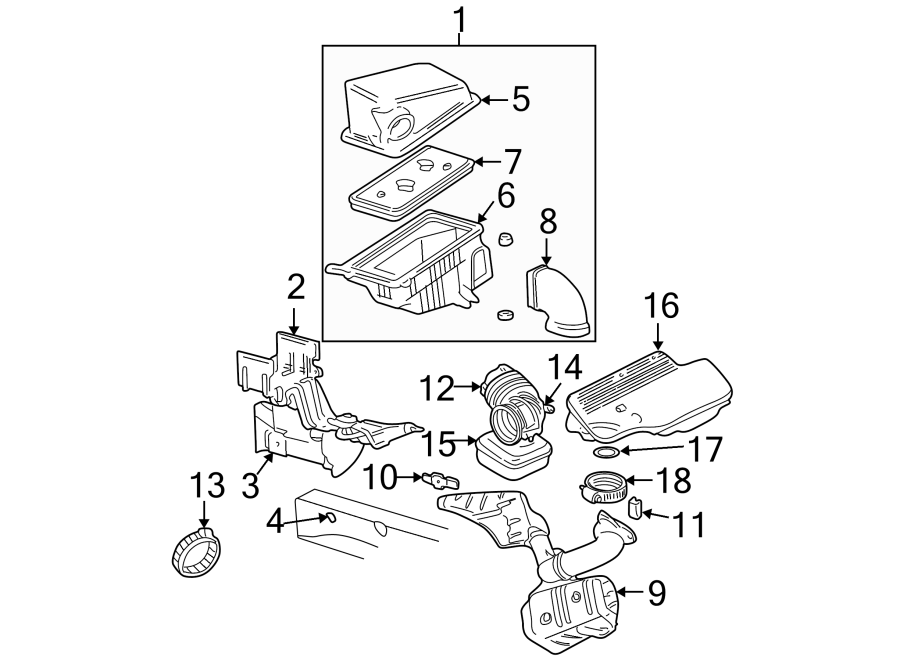 Diagram ENGINE / TRANSAXLE. AIR INTAKE. for your 2017 Chevrolet Spark 1.4L Ecotec M/T LS Hatchback 