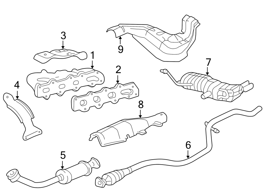 Diagram EXHAUST SYSTEM. EXHAUST COMPONENTS. for your 2000 Chevrolet Camaro   