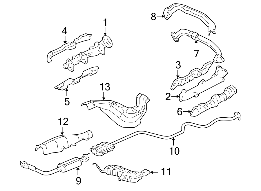 Diagram EXHAUST SYSTEM. EXHAUST COMPONENTS. for your 2000 Chevrolet Camaro   